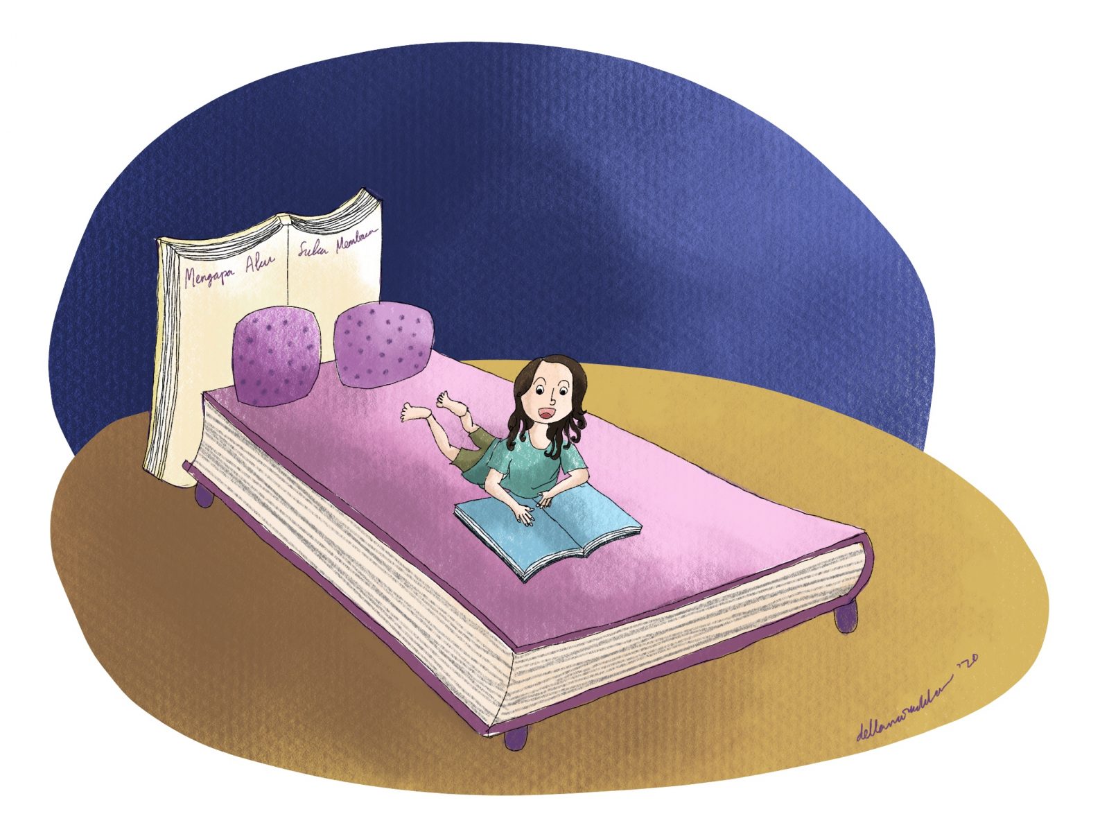Ilustrasi: Mengapa Aku Suka Membaca? karya Della Naradika